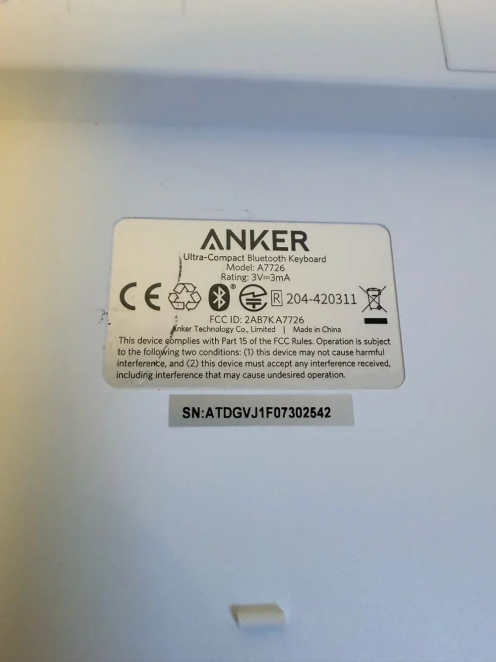 Anker White and Silver Bluetooth Wireless Keyboard
